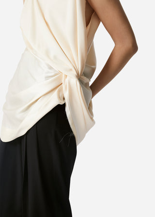 Cream sleeveless top_satin ALICE WEDGE Sustainable luxury fashion